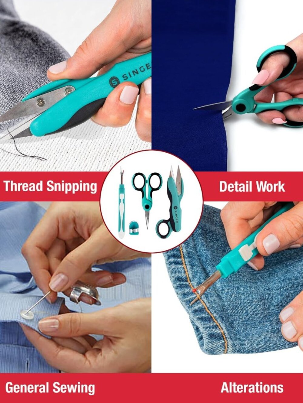 ProSeries Sewing Tool Kit, Scissors & Seam Ripper Bundle, 3 Count - Picture 8 of 9